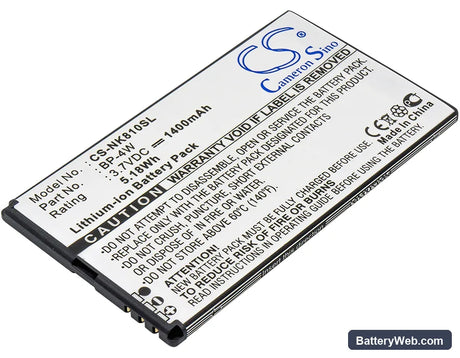 Nokia Lumia 810 Replacement Battery, 3.7V, 1400mAh, Li-ion 1