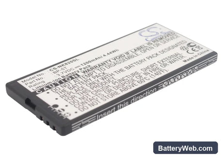 Nokia Lumia 820 Replacement Battery, 3.7V, 1200mAh, Li-ion 1