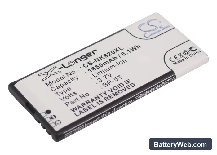 Nokia Lumia 820 Replacement Battery, 3.7V, 1650mAh, Li-ion 1