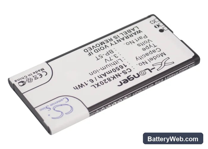 Nokia Lumia 820 Replacement Battery, 3.7V, 1650mAh, Li-ion 2