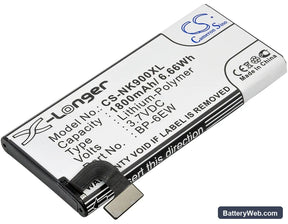 Nokia Lumia 900 Replacement Battery, 3.7V, 1800mAh, Li-Polymer 1
