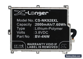 Microsoft Lumia 928 Replacement Battery, 3.8V, 2000mAh, Li-Polymer 1