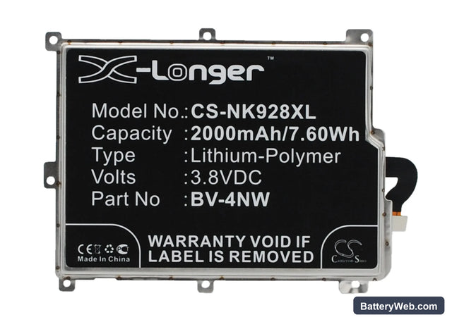 Microsoft Lumia 928 Replacement Battery, 3.8V, 2000mAh, Li-Polymer 1