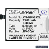 Microsoft Lumia 929 Replacement Battery, 3.8V, 2200mAh, Li-ion 3