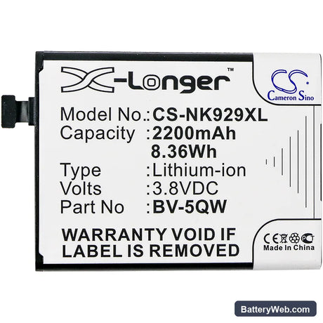 Microsoft Lumia 929 Replacement Battery, 3.8V, 2200mAh, Li-ion 3