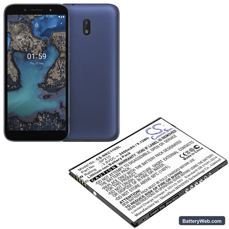 Nokia C1 Plus Replacement Battery, 3.8V, 2400mAh, Li-ion 4
