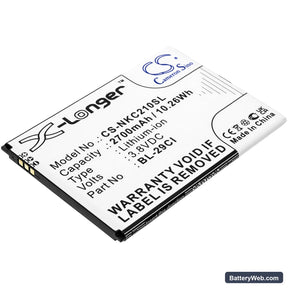 Nokia C21 Replacement Battery, 3.8V, 2700mAh, Li-ion 1