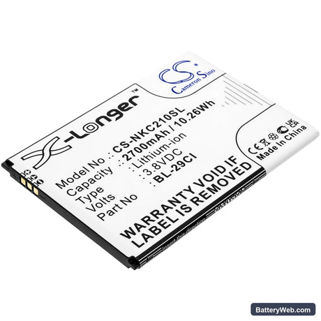 Nokia C21 Replacement Battery, 3.8V, 2700mAh, Li-ion 1