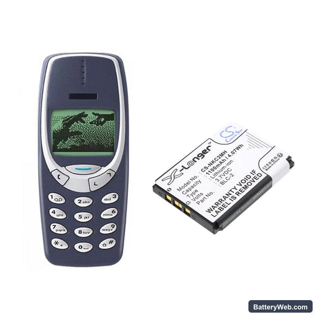 Nokia 1220 Replacement Battery, 3.7V, 1100mAh, Li-ion 4