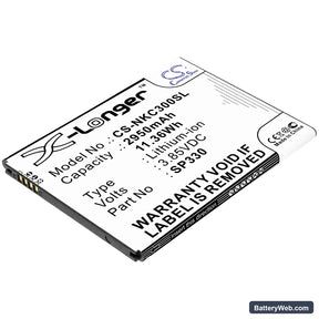 Nokia C3 2020 Replacement Battery, 3.85V, 2950mAh, Li-ion 1