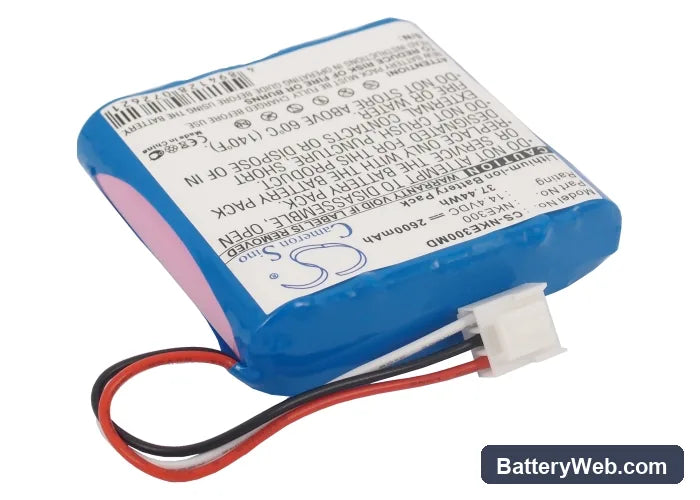 Nihon Kohden Edan SE-300A Replacement Battery, 14.4V, 2600mAh, Li-ion 2
