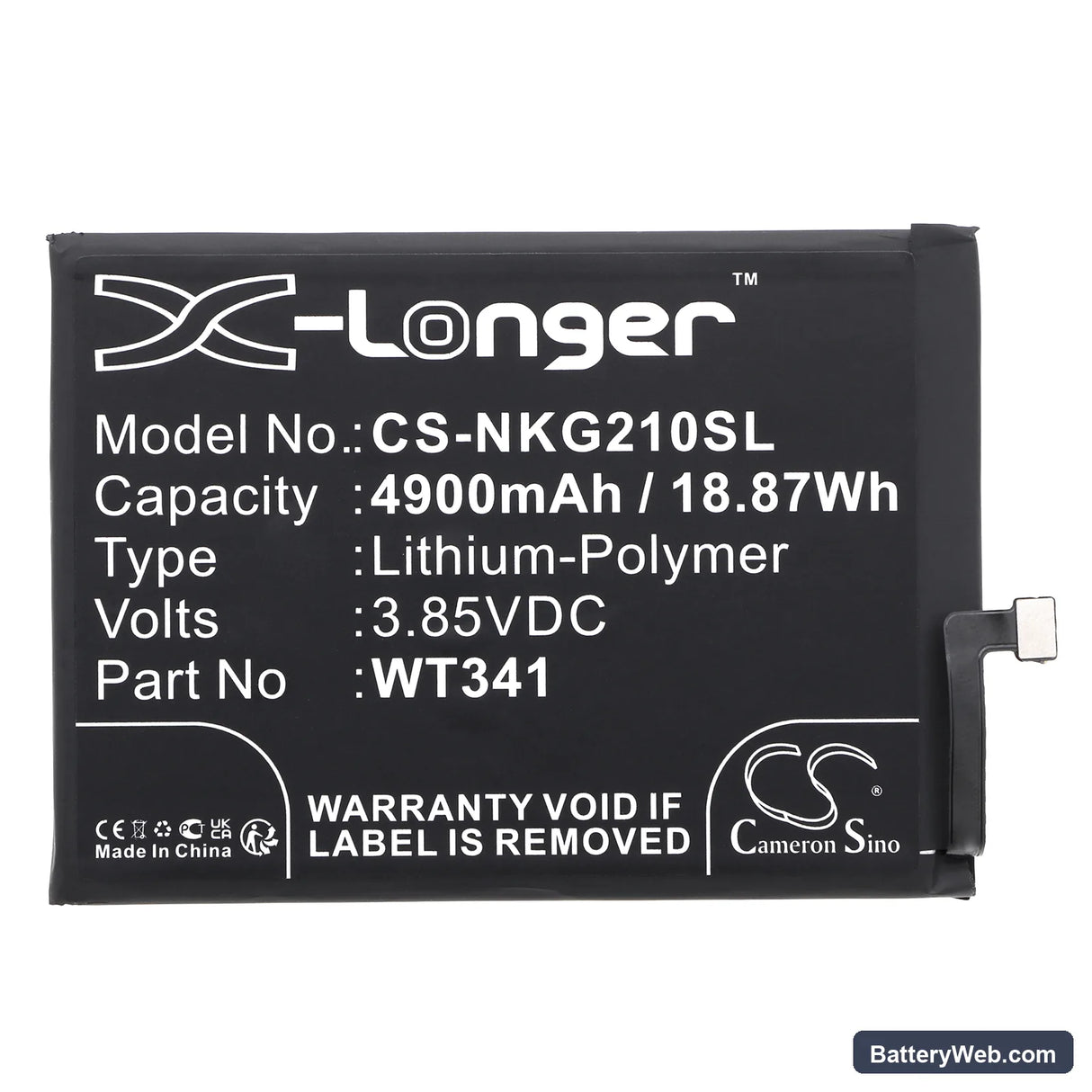 Nokia G21 Replacement Battery, 3.85V, 4900mAh, Li-Polymer 3