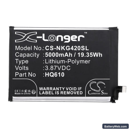 Nokia G42 5G Replacement Battery, 3.87V, 5000mAh, Li-Polymer 3