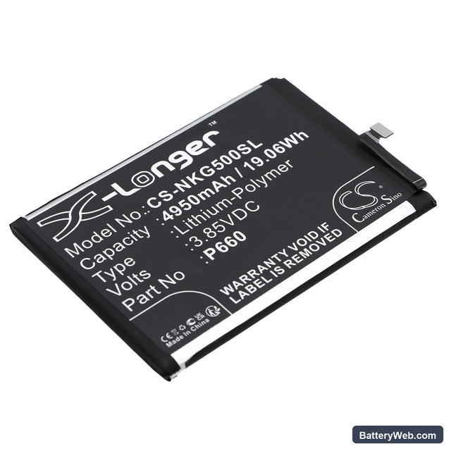 Nokia G50 Replacement Battery, 3.85V, 4950mAh, Li-Polymer 1