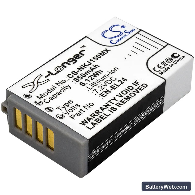 NiKon 1 J5 Replacement Battery, 7.2V, 850mAh, Li-ion 1