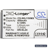 NiKon 1 J5 Replacement Battery, 7.2V, 850mAh, Li-ion 3