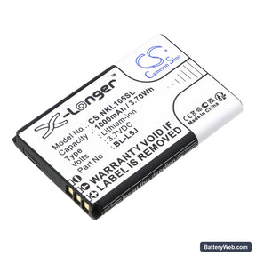 Nokia 105 2023 Replacement Battery, 3.7V, 1000mAh, Li-ion 1