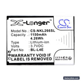 Nokia 2660 Flip 4G Replacement Battery, 3.7V, 1150mAh, Li-ion 3
