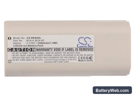 Nokia THR850 Replacement Battery, 3.7V, 2000mAh, Li-ion 5