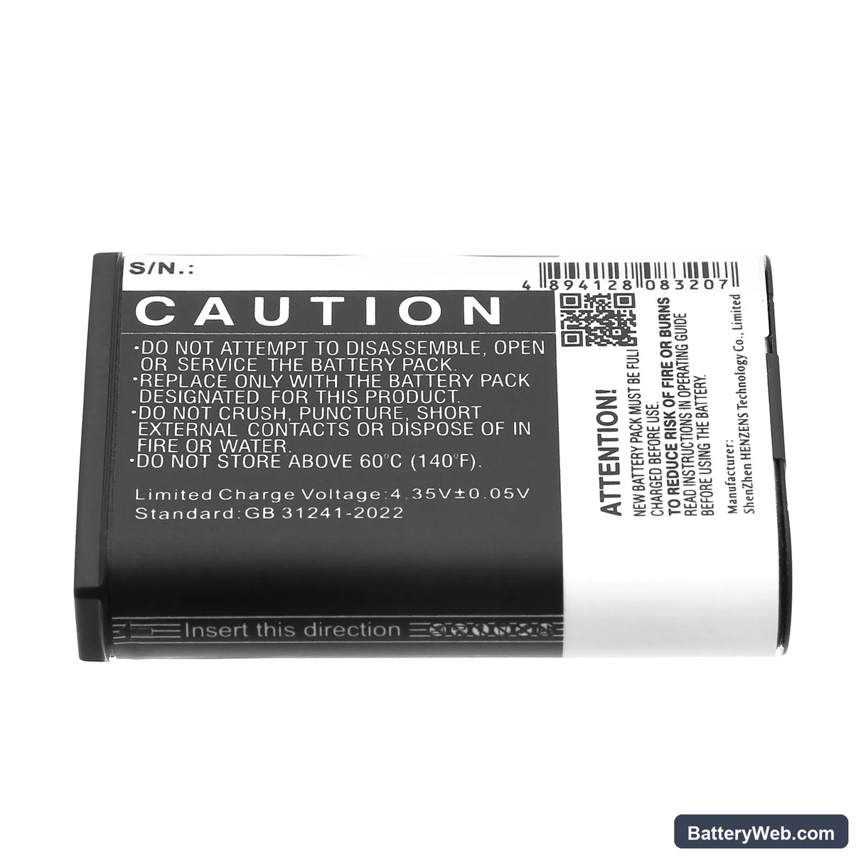 NiKon Coolpix P600 Replacement Battery, 3.8V, 1700mAh, Li-ion 3