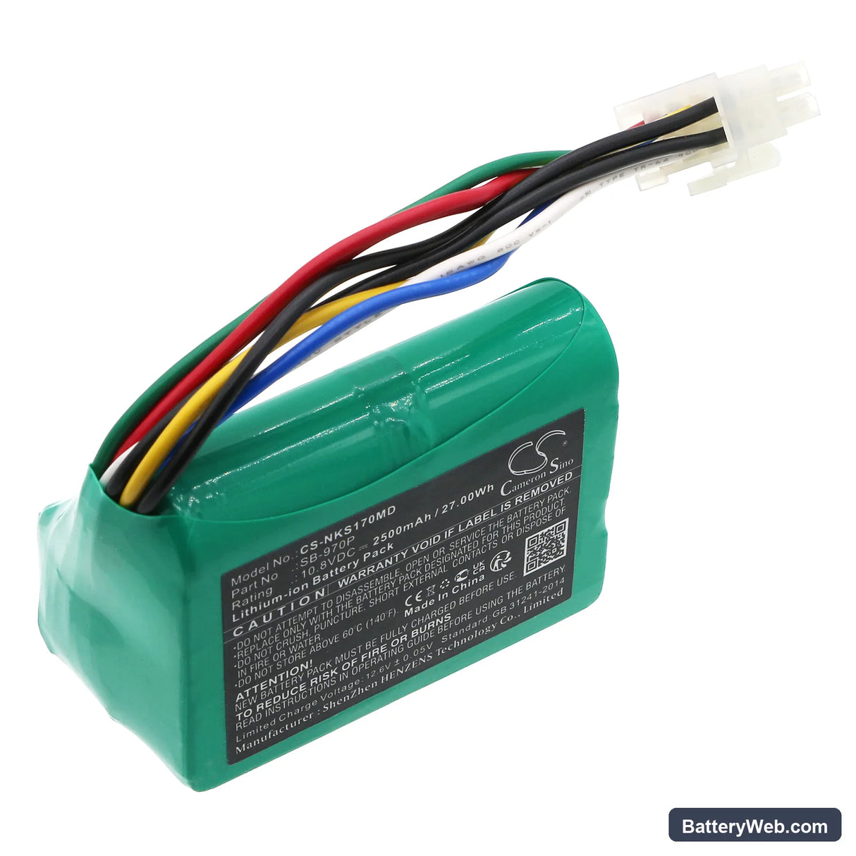 Nihon Kohden CU-172 Replacement Battery, 10.8V, 2500mAh, Li-ion 1
