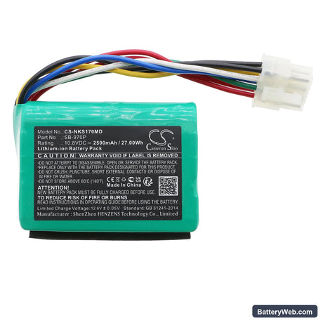 Nihon Kohden CU-172 Replacement Battery, 10.8V, 2500mAh, Li-ion 3