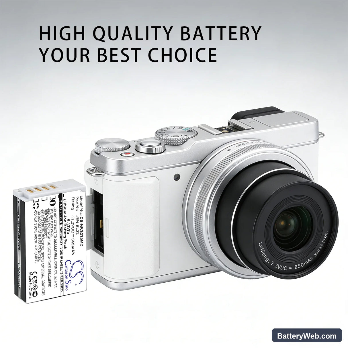 NiKon 1 J4 Replacement Battery, 7.2V, 850mAh, Li-ion 6