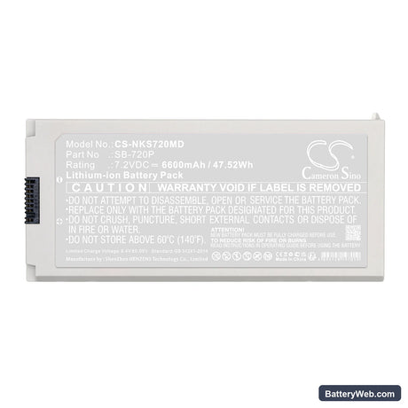 Nihon Kohden Lifescope SVM-7200 Replacement Battery, 7.2V, 6600mAh, Li-ion 5