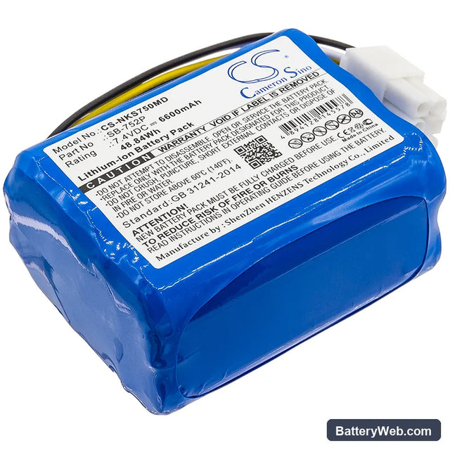 Nihon Kohden SVM-7501 Replacement Battery, 7.4V, 6600mAh, Li-ion 1