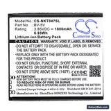 Nokia 1 Replacement Battery, 3.85V, 1800mAh, Li-ion 3