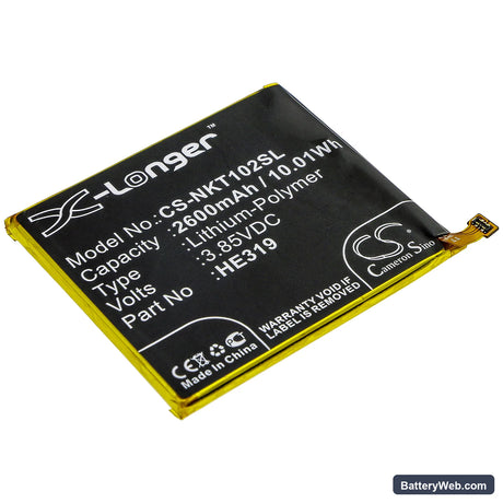 Nokia Nokia 3 Replacement Battery, 3.85V, 2600mAh, Li-Polymer 1