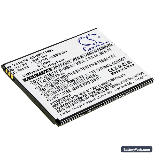 Nokia C1 2019 Replacement Battery, 3.8V, 2300mAh, Li-ion 1