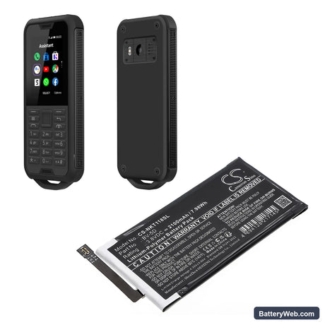 Nokia 800 Tough Replacement Battery, 3.8V, 2100mAh, Li-Polymer 5
