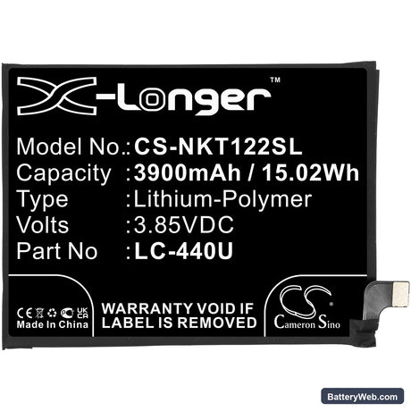 Nokia 5.3 2020 Replacement Battery, 3.85V, 3900mAh, Li-Polymer 3