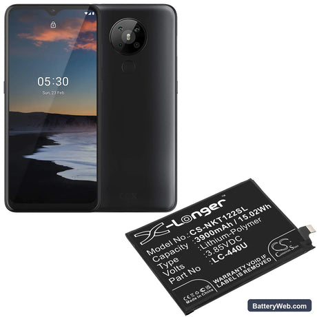 Nokia 5.3 2020 Replacement Battery, 3.85V, 3900mAh, Li-Polymer 5