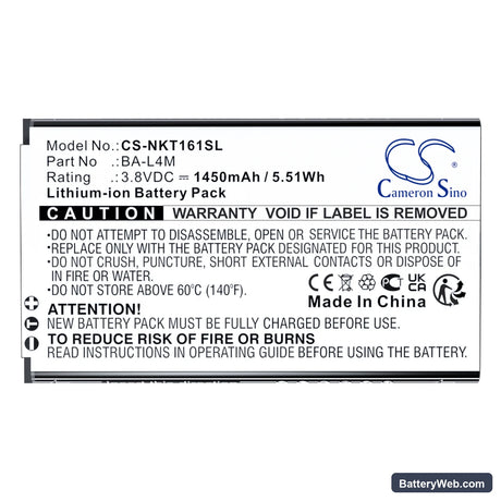 Nokia 220 4G Replacement Battery, 3.8V, 1450mAh, Li-ion 5