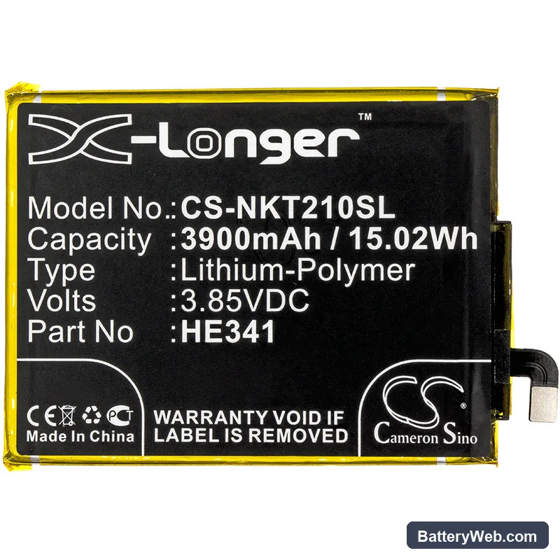 Nokia 2.1 Replacement Battery, 3.85V, 3900mAh, Li-Polymer 3