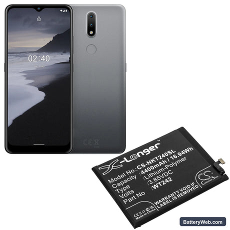 Nokia Nokia 2.4 Replacement Battery, 3.85V, 4400mAh, Li-Polymer 5