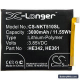 Casper VIA P3 Replacement Battery, 3.85V, 3000mAh, Li-Polymer 3