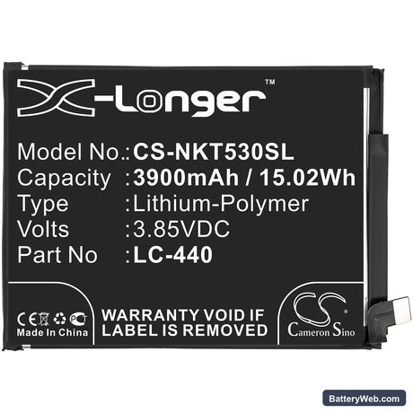 Nokia Nokia 5.3 Replacement Battery, 3.85V, 3900mAh, Li-Polymer 3