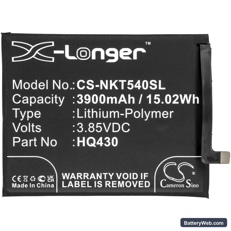 Nokia Nokia 5.4 Replacement Battery, 3.85V, 3900mAh, Li-Polymer 3