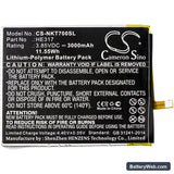 Nokia 7 Replacement Battery, 3.85V, 3000mAh, Li-Polymer 3