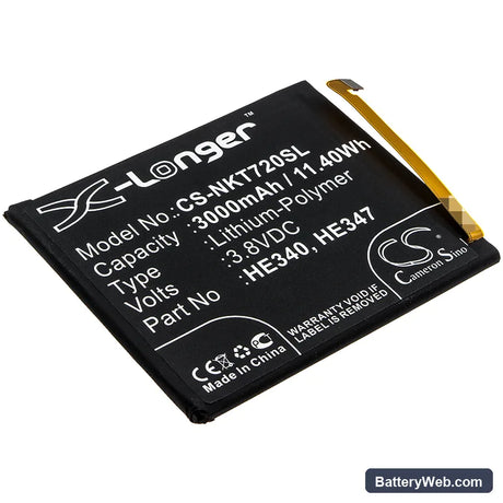 Nokia 7.1 Replacement Battery, 3.8V, 3000mAh, Li-Polymer 1