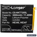Nokia 7.1 Replacement Battery, 3.8V, 3000mAh, Li-Polymer 3
