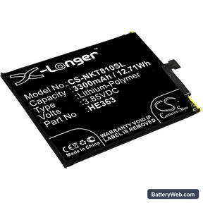 Nokia 8.1 Replacement Battery, 3.85V, 3300mAh, Li-Polymer 1