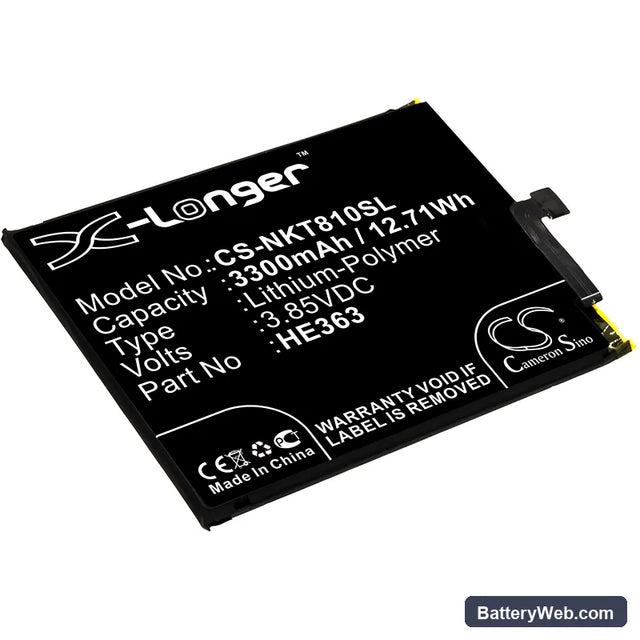 Nokia 8.1 Replacement Battery, 3.85V, 3300mAh, Li-Polymer 1