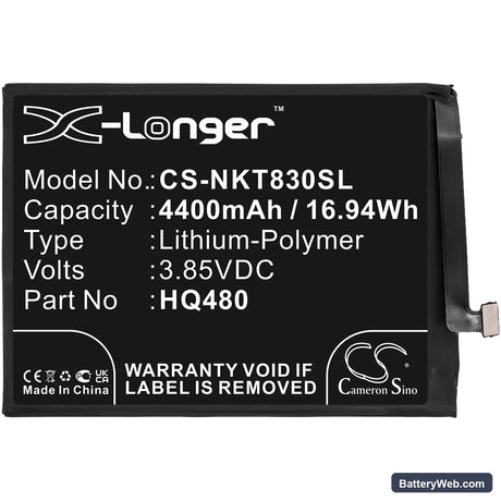 Nokia 8.3 2020 5G Replacement Battery, 3.85V, 4400mAh, Li-Polymer 3