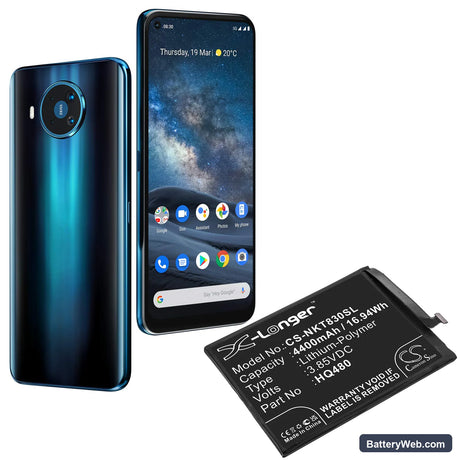 Nokia 8.3 2020 5G Replacement Battery, 3.85V, 4400mAh, Li-Polymer 5