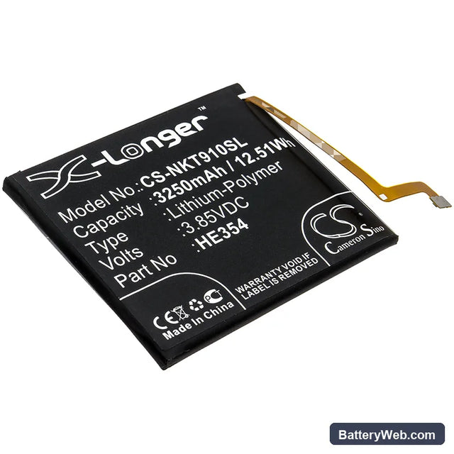 Nokia 9 PureView Replacement Battery, 3.85V, 3250mAh, Li-Polymer 1