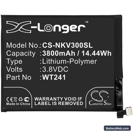 Nokia 3 V Replacement Battery, 3.8V, 3800mAh, Li-Polymer 3